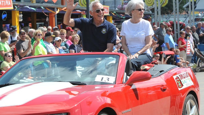Larry Spencer served as the Grand Marshall during the Veteran's Parade at the Iowa State Fair in 2014.