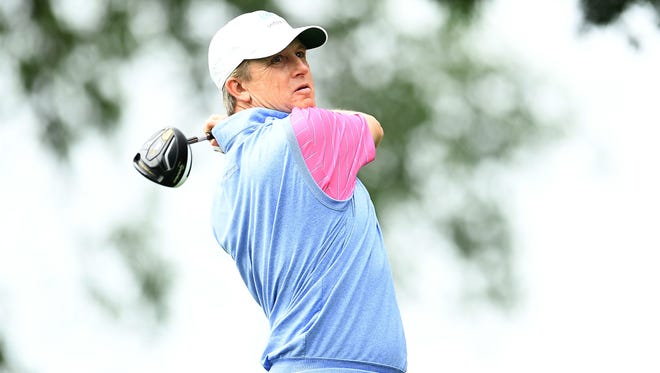 MADISON, WI - JUNE 22:  David Toms hits his tee shot on the ninth hole during the first round of the American Family Insurance Championship at University Ridge Golf Course on June 22, 2018 in Madison, Wisconsin.  (Photo by Stacy Revere/Getty Images)
