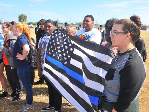 About 75 students walked out of Rockledge High School