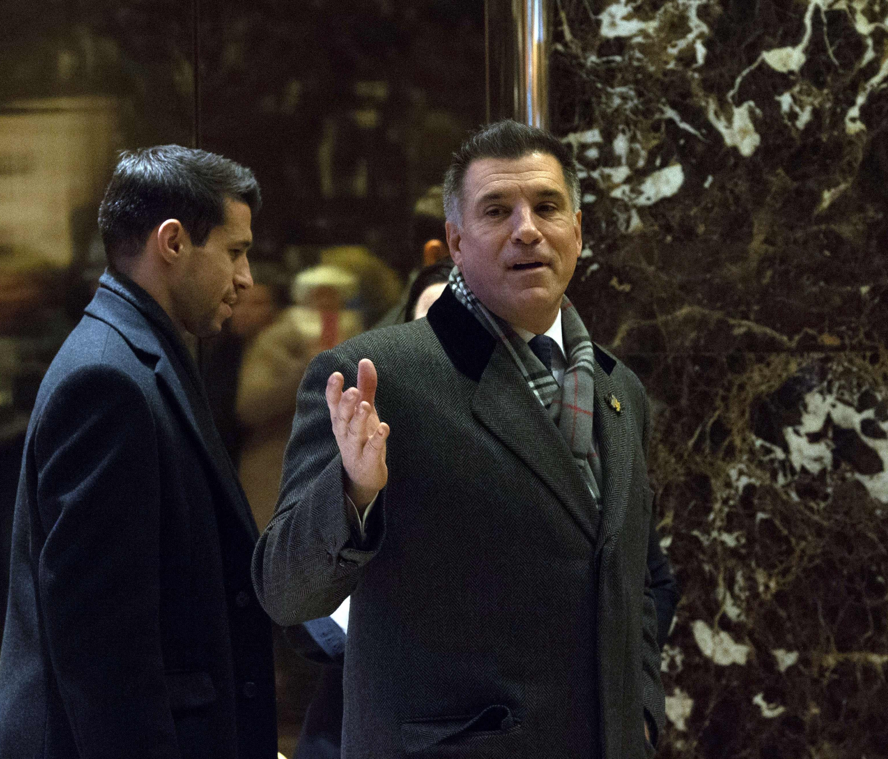 Businessman Vincent Viola arrives at Trump Tower for a meeting with President-elect Donald Trump last week.