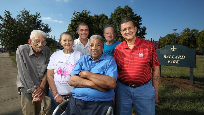 The Guess siblings, left to right: William Guess, 86, Shirley Crowe, 78, Carey Guess, 70, Wellington Guess, 82, Emory Guess, 80, and Harold Guess, 83. They belong to a family that has roots in the Smoketown neighborhood that date back to the 1920s. Their mother, Willie Leola McQuany-Guess, was politically active and instrumental in having vacant land turned into Ballard Park for Smoketown children around the 1940s. Oct. 6, 2016