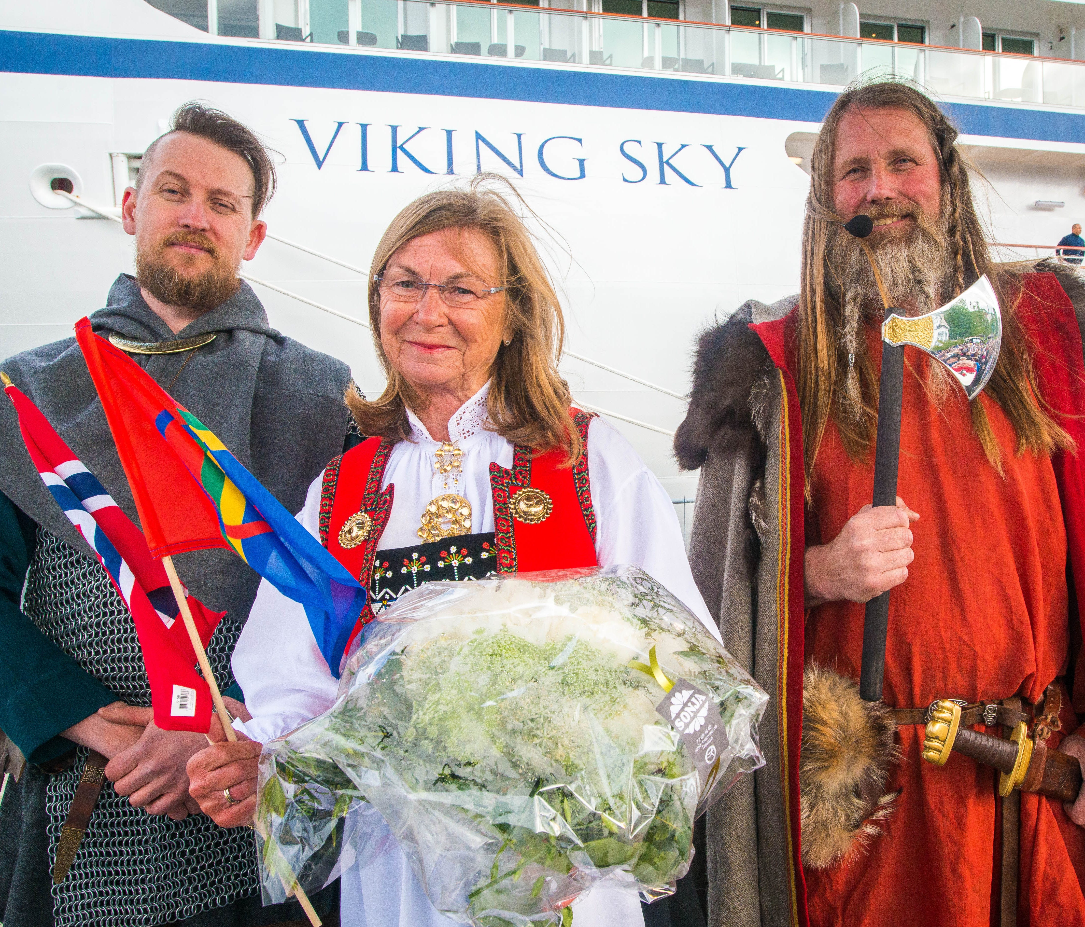 Viking Sky godmother Marit Barstad at the christening ceremony for the ship.