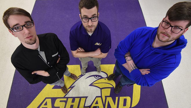Isaac McCourt, Josh Buchanan and Chase Gross are looking forward to the new computer gaming team at Ashland University and hope to be competing for the school this fall.