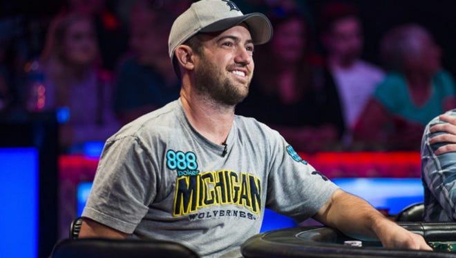 Shelby Township's Joe Cada sports a smile Wednesday, shortly before making another World Series of Poker Main Event final table.
