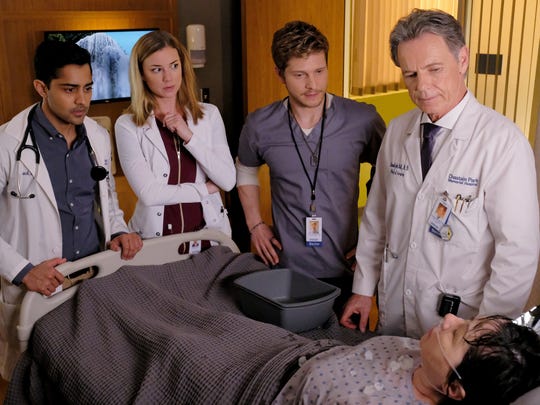 Manish Dayal, Emily VanCamp, Matt Czuchry and Bruce Greenwood star in 'The Resident.'