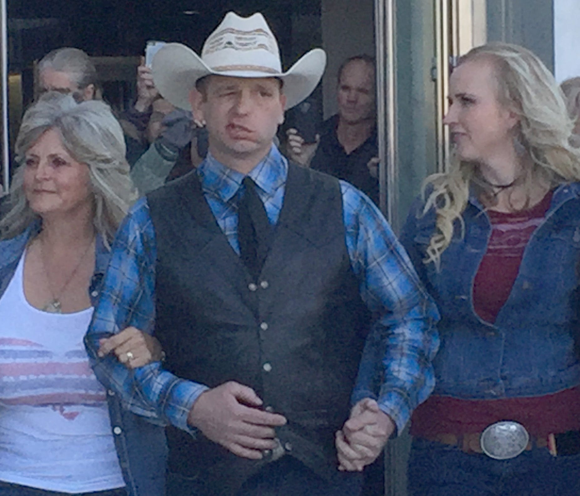 Ryan Bundy walks out of the federal courthouse in Las Vegas on Dec. 20, 2017.
