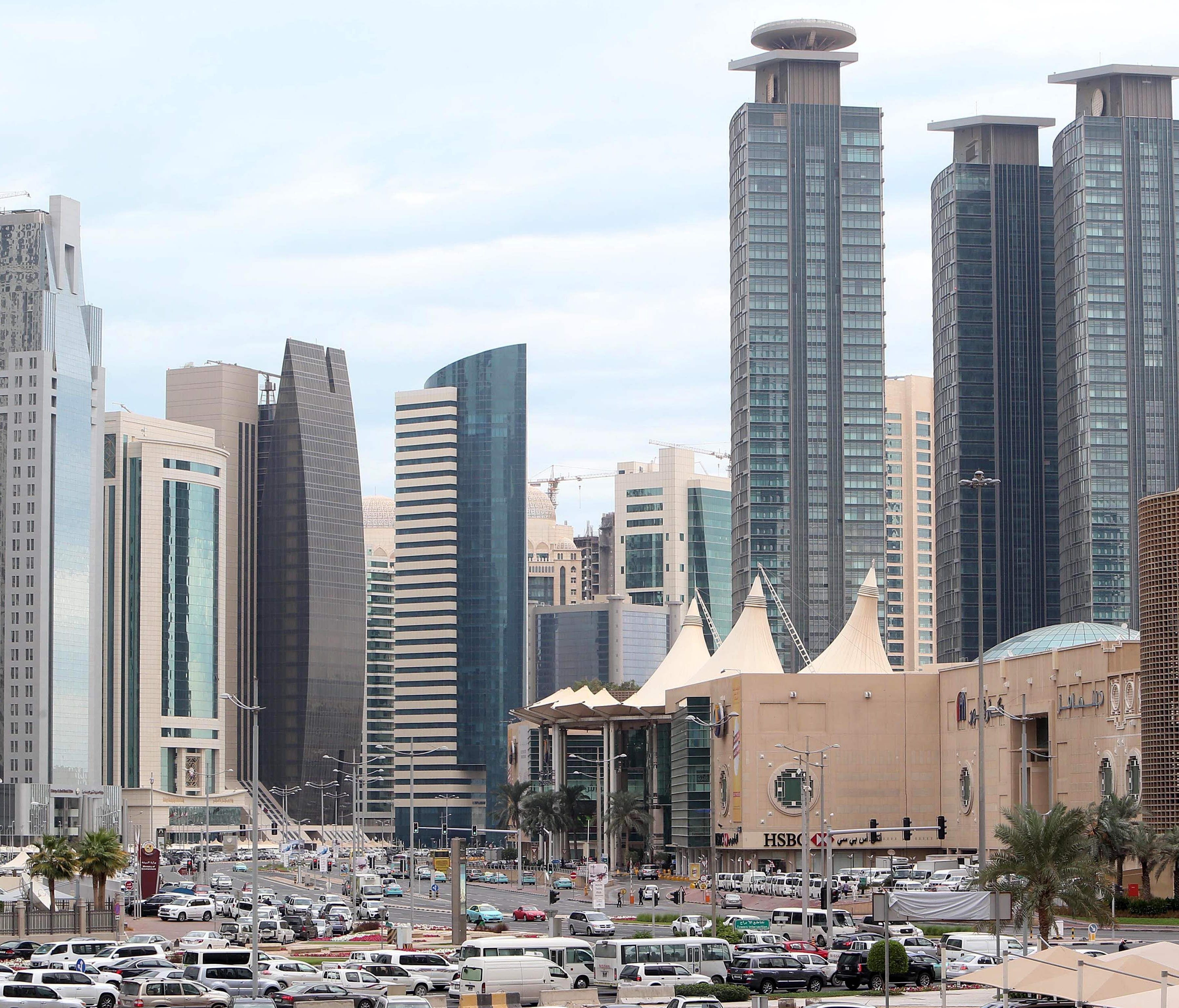 This file photo taken on November 24, 2015 shows skyscrapers in the Qatari capital Doha.