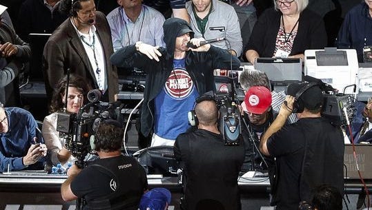 Eminem Teases NBA Remix Detroit Pistons Jersey w/ Bleacher Report