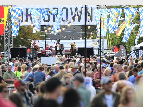 A crowd fills Oregon Avenue during the first day of