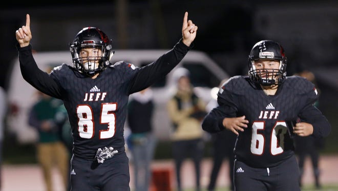 Jay Segal and Elias Marquez celebrate during last week's sectional semifinal win over Westfield that set up Friday's championship against Carmel.