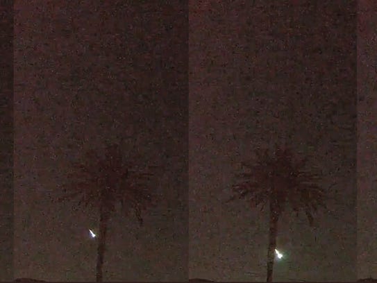 A bright green meteor was sighted over some parts of