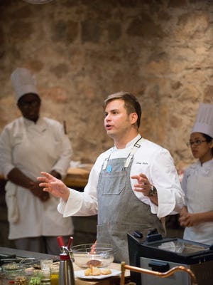 Cory Bahr presented several dished made with Louisiana seafood at the Greystone Flavor Summit, a think tank for high-volume food and beverage professionals, held on the Culinary Institute of America’s campus in St. Helena, California.