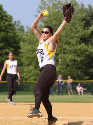 South Brunswick's Nicole Majewski pitches against Monroe during their NJSIAA Central Group IV quarterfinal on Wednesday May 25, 2016.