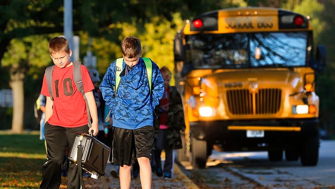 Students head to school in the Waupun Area School District.