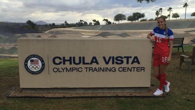 Dryden senior Taylor Bennett, standing outside the Chula Vista Olympic Training Center in California as a representative of Team USA.