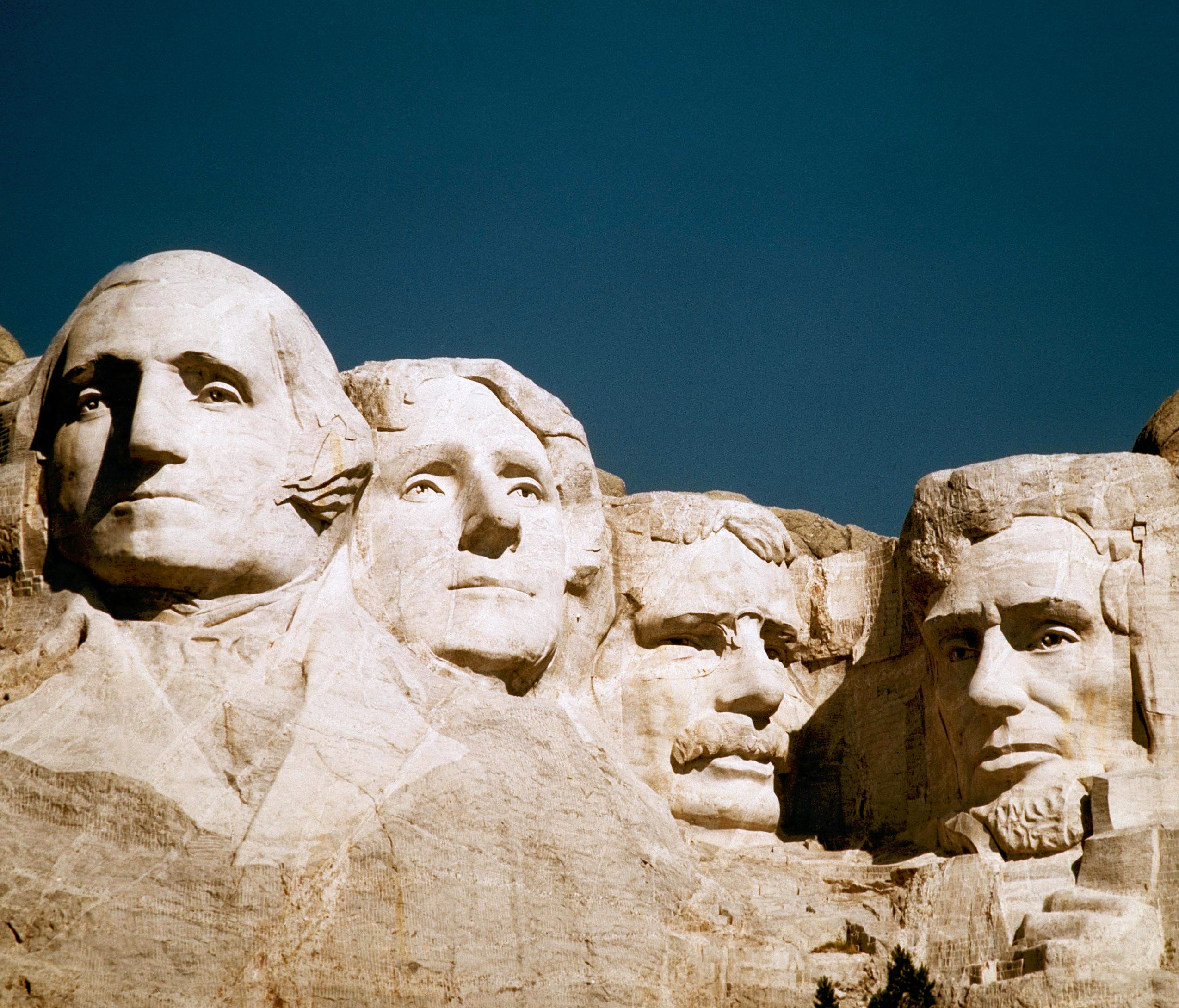 In this undated photo, the statues of George Washington, Thomas Jefferson, Teddy Roosevelt and Abraham Lincoln are shown at Mount Rushmore in South Dakota.