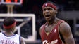 Cleveland Cavaliers' LeBron James protests a call during