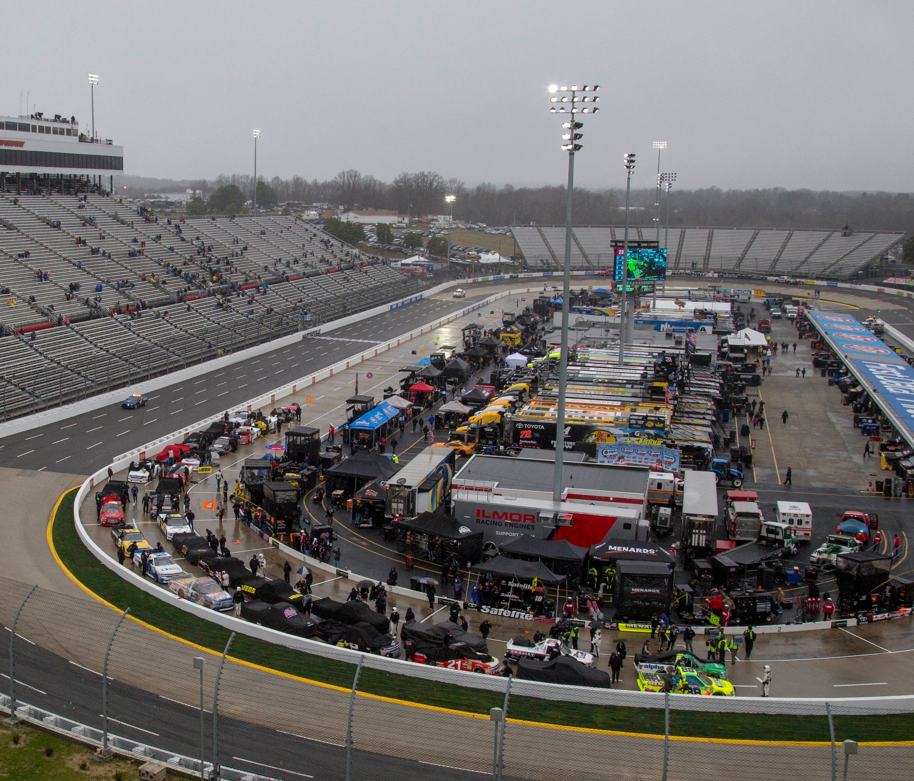 Snow postponed the NASCAR Cup Series race and the Truck Series race at Martinsville Speedway.