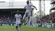 Swansea's Jordan Ayew celebrates after scoring a goal