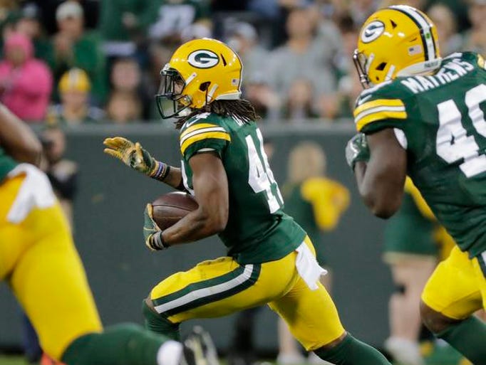 Green Bay Packers defensive back Donatello Brown (44)