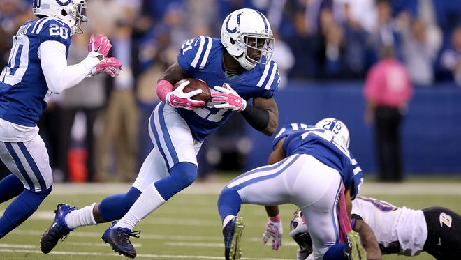 Colts corner Vontae Davis, shown here vs. Baltimore, is expected to play Monday night against the Giants.