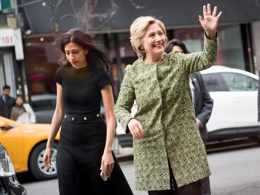 Huma Abedin and Hillary Clinton.