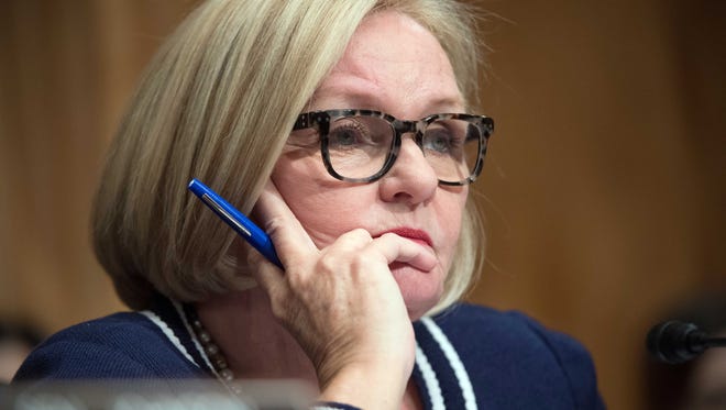Senator Claire McCaskill, D-Mo., questions John F. Kelly, nominee for Secretary of Homeland Security, during confirmation hearing before the Senate Homeland Security and Governmental Affairs Committee.