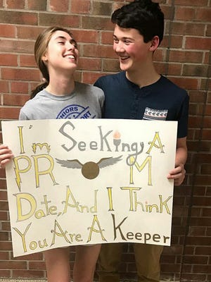 A Harry Potter themed promposal from Slade Murphy-Whitely to Lindsay Lesniak in the spring of 2017 at Brockport High School.