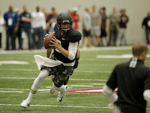 Mar. 27, 2014: Johnny Manziel goes through his workout