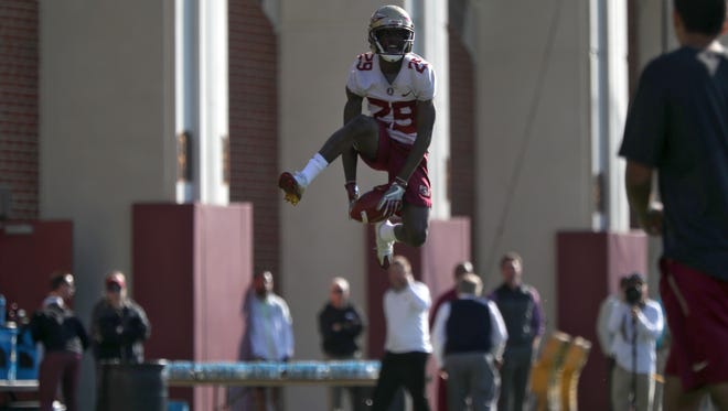 FSU holds spring practice at the Al Dunlap Training Facility on Wednesday, March 21, 2018. 