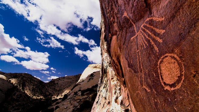 A petroglyph of a crane is pictured in the Bears Ears region of southeast Utah in this undated courtesy image.