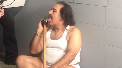 Watch: Porn star Ron Jeremy swings from 'Wrecking Ball'
