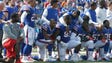 Bills players kneel in protest during the anthem in