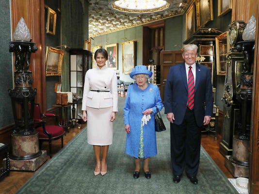 Trumps meet Queen Elizabeth II, treated to royal pageantry ...