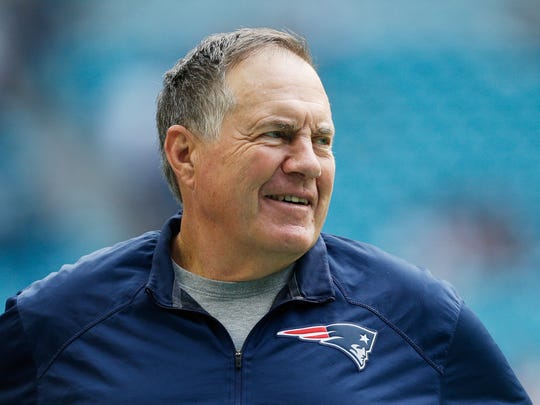 MIAMI, FL - DECEMBER 09:  Head coach Bill Belichick of the New England Patriots looks on prior to their game against the Miami Dolphins at Hard Rock Stadium on December 9, 2018 in Miami, Florida.  (Photo by Michael Reaves/Getty Images)