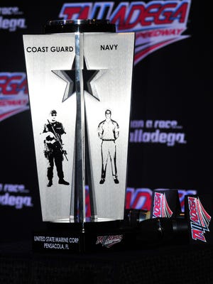 Capt. Christopher Martin, commanding officer at Pensacola Naval Air Station, will be presenting the patriotic Freedom Trophy to the winner of the Sunday, April 29, GEICO 500 Monster Energy NASCAR Cup Series at Talladega Superspeedway.