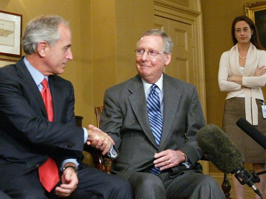 Nov. 14, 2006: Kentucky Sen. Mitch McConnell, right,