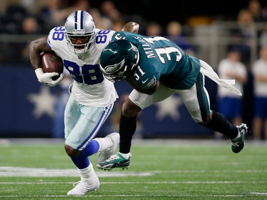 Dallas Cowboys wide receiver Dez Bryant (88) is tackled