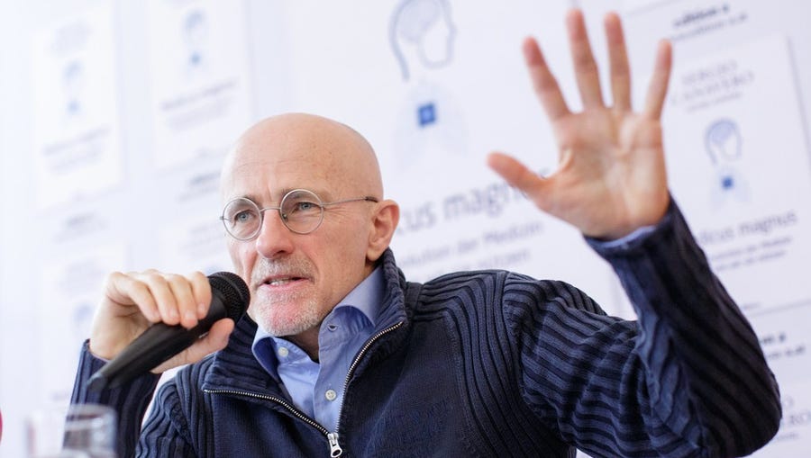 Italian neurosurgeon Sergio Canavero speaks during a news conference in Vienna on Nov. 17.