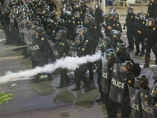 Protesters were gassed by Phoenix police outside of
