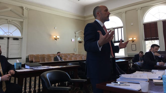 The lawyer for the EB-5 investors, Chandler Matson of Barr Law Group in Stowe, speaks in Vermont Superior Court in Hyde Park on Monday, March 19.