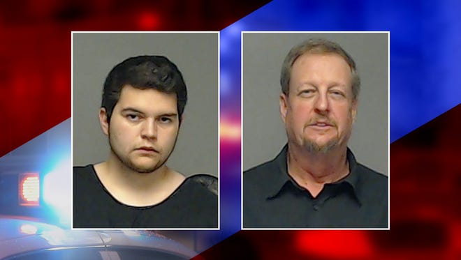 Mugshots of Michael Moreno (shown left), who was convicted of aggravated sexual assault of a child, and Brian Cascadden (shown right), who was convicted of indecency with a child.