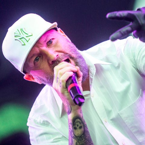 Singer Fred Durst performs with his band Limp Bizk