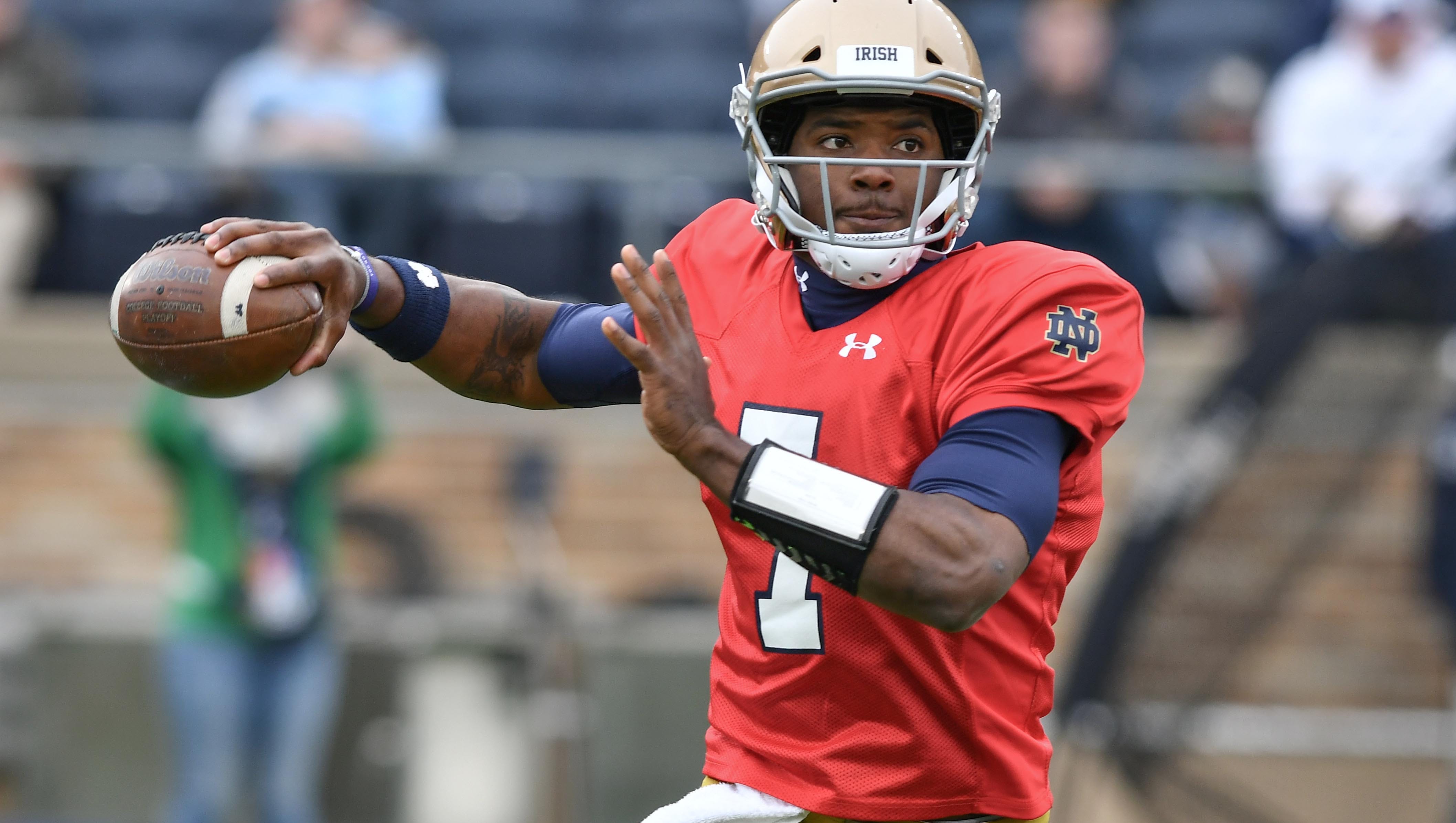 Brandon Wimbush needs to find consistency to hold off Ian Book and others.