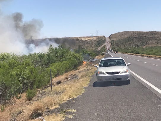 A fire broke out near Cordes Junction on the northbound