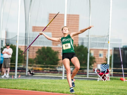 Fairfield's Cierra Phillips competes in the javelin