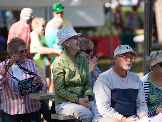 Festival-goers attend the ShrimpFest & Craft Brew Hullabaloo