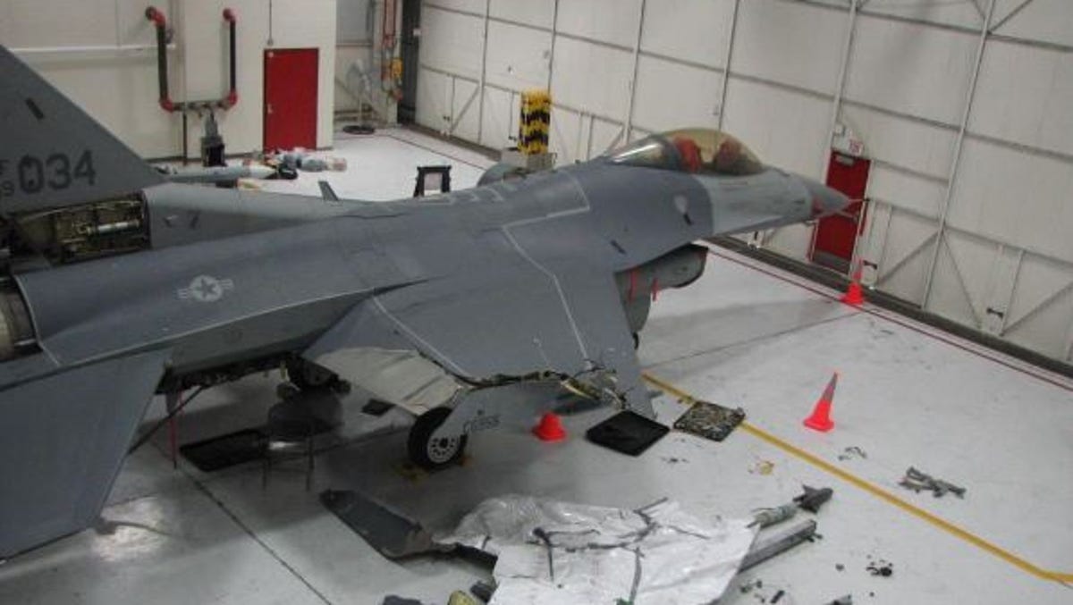 F 16 Pilot Lands With Half Of One Wing Sheared Off