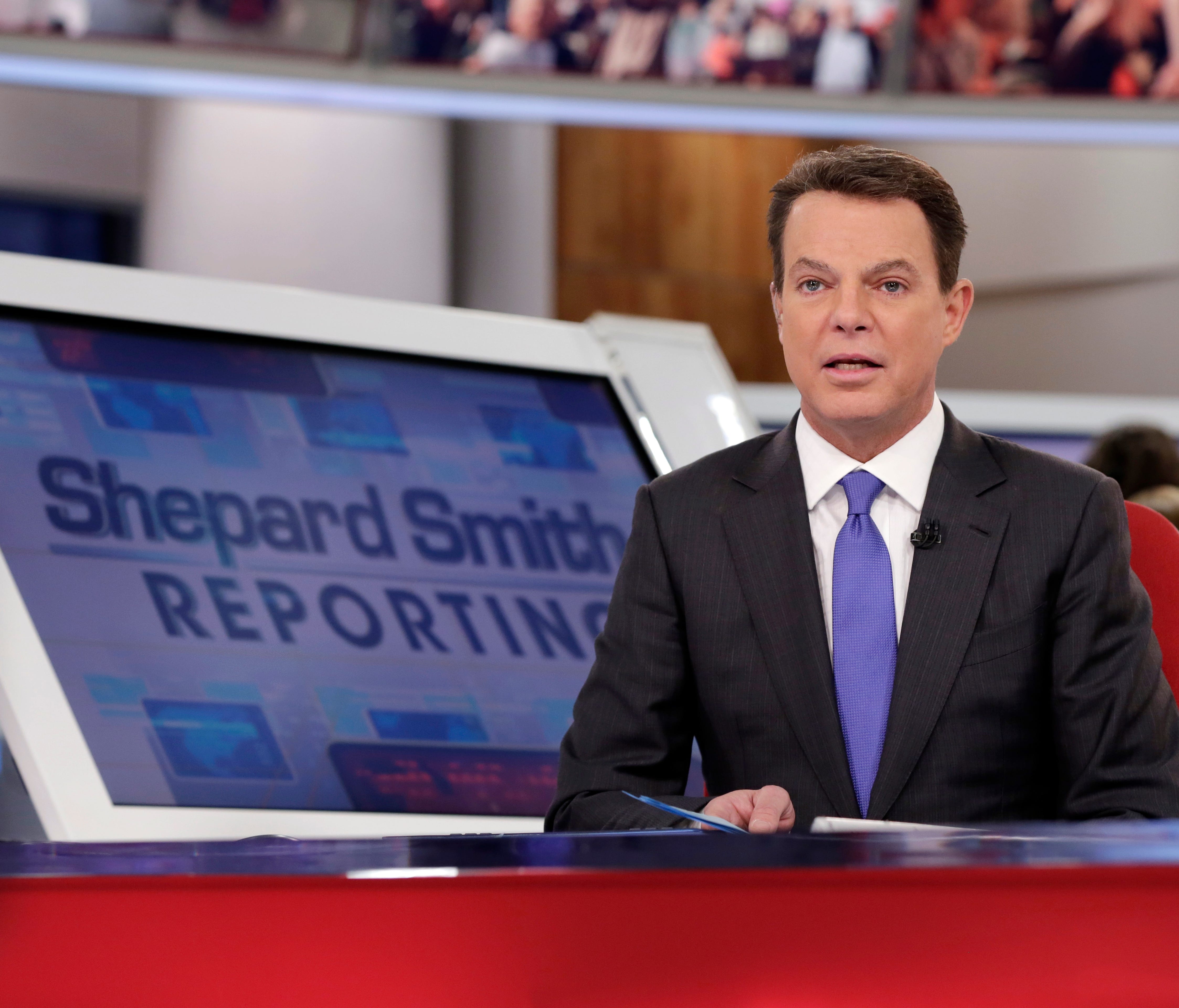Fox News Channel chief news anchor Shepard Smith broadcasts from The Fox News Deck during his 
