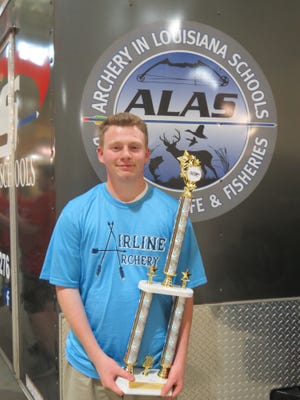 Airline's Hunter Sullivan finished second in the high school division at the 2016 ALAS state archery tournament with a 287 score.